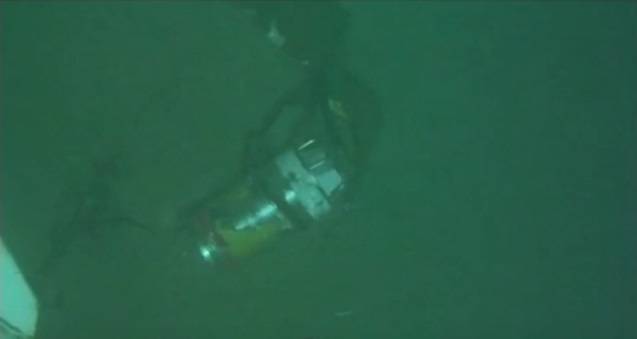 Screenshot from an NTSB video showing El Faro's VDR in 15,000 feet of water