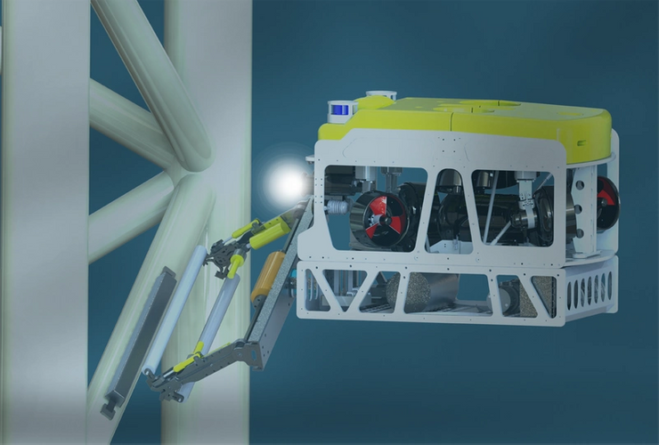 The Saab Seaeye Cougar XT is the only system with the power to operate the SubC anode replacement tool, and also operate in strong shallow water currents. (Image courtesy of SubC Partner)