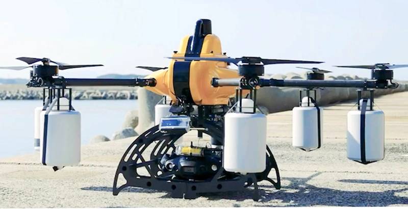 The Sea-to-Air integrated drone by QYSEA & KDDI. Photo courtesy QYSEA, Prodrone & KDDI