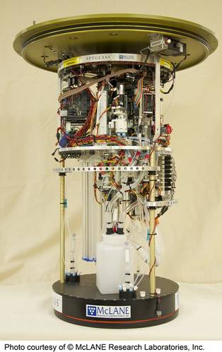 The second-generation environmental sample processor showing internal components (Credit: Courtesy of McLane Research Laboratories)
