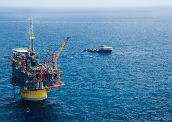 Shell Perdido in the Gulf of Mexico in 2010. Perdido, an oil and gas spar production facility, is the world’s deepest oil development and the deepest drilling and production platform and will produce from the deepest subsea well.
