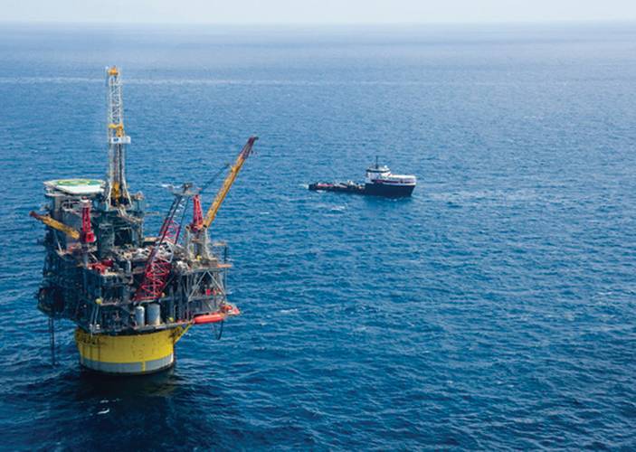Shell Perdido in the Gulf of Mexico in 2010. Perdido, an oil and gas spar production facility, is the world’s deepest oil development and the deepest drilling and production platform and will produce from the deepest subsea well.