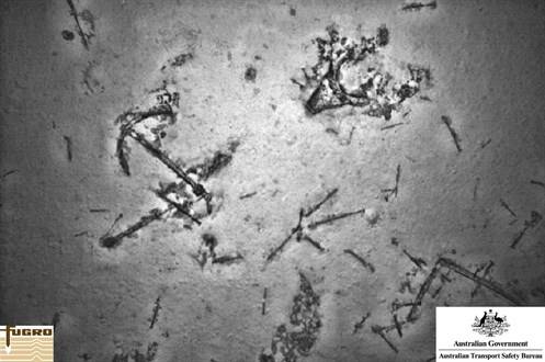 Ship-related debris on the sea floor, including an anchor  (Source: ATSB, photo by Fugro)