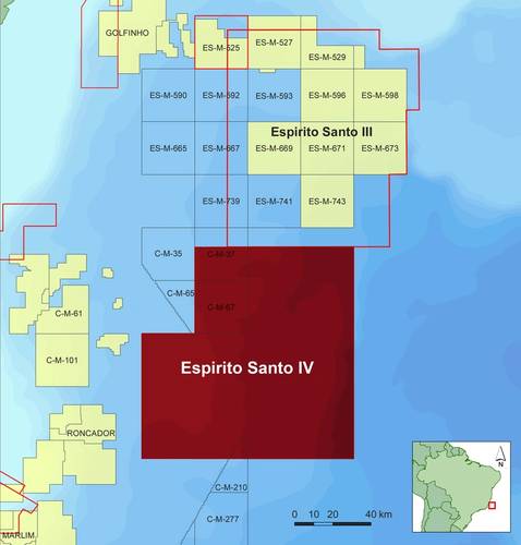 Map showing location of CGG’s Espirito Santo IV multi-client survey offshore Brazil (Image: CGG)