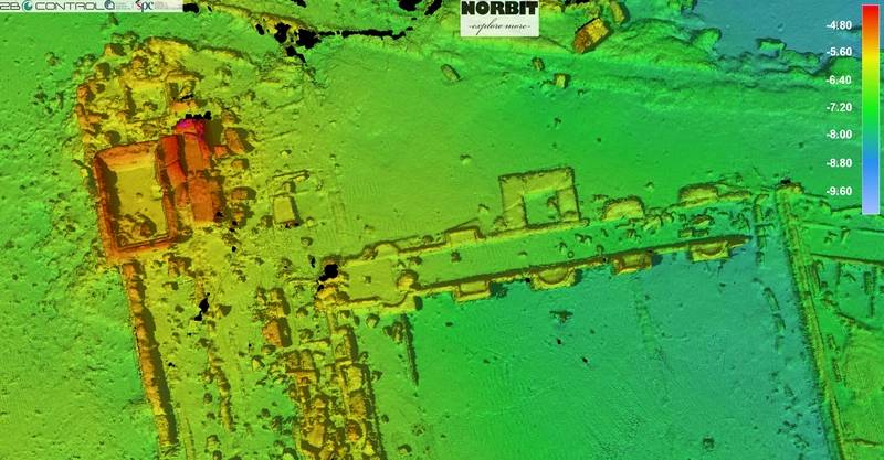 Fig.2. Submerged site of the Pisoni’s villa and surroundings. Image courtesy Norbit