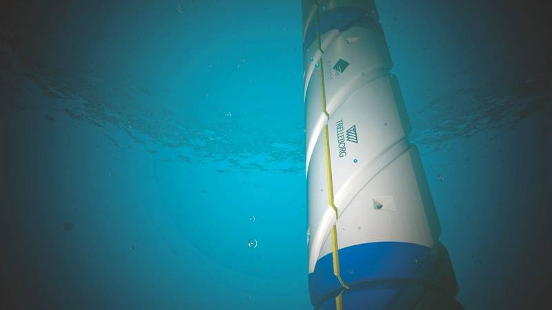 Subsea View of Inverted Helical Grooves on Drill Riser Buoyancy (Image: Trelleborg)