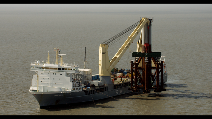 MV Svenja during the subsea installation of Monopod. (Photo: SAL)