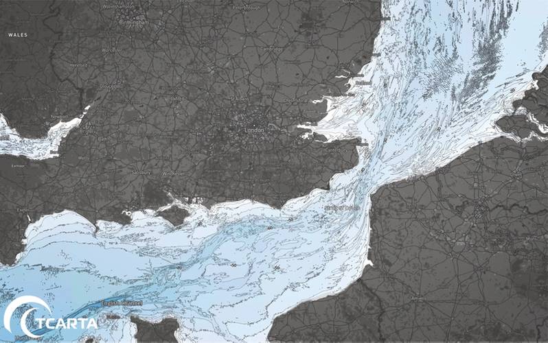 TCarta’s Marine Basemap around the U.K. (Credit: Aaron Sager)

