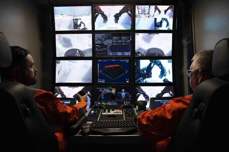Touch screen controls allow pilots to press one button to select a new tool and let the ROV do the rest. Images from TechnipFMC.