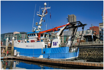 The University of Washington’s new research ship, RV Rachel Carson, available for tours at Bell Harbor Marina downtown on Monday. (Photo courtesy of Rick A. Smith) 