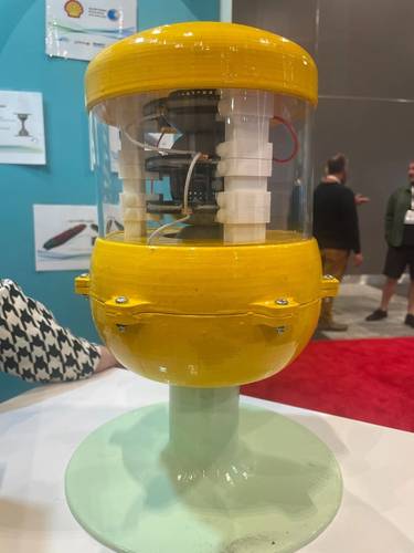 Voltai, harvesting energy from motion, like waves, with 100x energy density compared to traditional turbines. Photo Celia Konowe