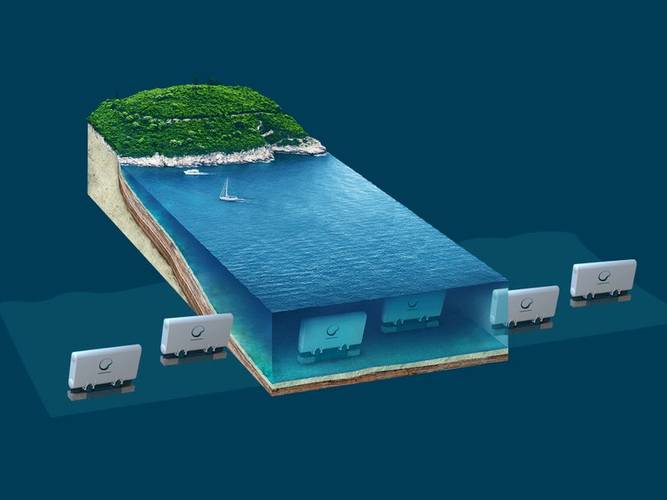 WaveRoller wave energy farm under water (Image: AW-Energy)