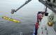 In addition to gliders, scientists at the Pioneer Array use another type of mobile platform—the REMUS 600 autonomous underwater vehicle, or AUV—to carry out intensive, short-term investigations. Because REMUS AUVs are propeller-driven, they can move more quickly through the water than gliders, capturing high-resolution data on currents, nutrients, and other ocean properties. (Photo by Véronique LaCapra, Woods Hole Oceanographic Institution)