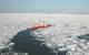 CCGS Amundsen breaking multi-year ice in Baffin Bay. (Photo: Canadian Coast Guard)