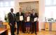 (From Left) Associate Professor, Michael Manuel, WMU; Mr Greg Trauthwein, Vice-President, New Wave Media; Dr. Cleopatra Doumbia-Henry, President, WMU; Mr Murray Goldberg, CEO, Marine Learning Systems, President of WMU, Dr. Cleopatra Doumbia-Henry, the CEO of Marine Learning Systems, Mr Murray Goldberg, and the Vice-President of New Wave Media, Mr Greg Trauthwein, signed a Memorandum of Understanding (MoU) on 29 June at WMU in Malmö, Sweden. (Photo: WMU)