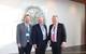 [L to R]: Chris Green, Washington State Department of Commerce Assistant Director for the Office of Economic Development and Competitiveness; Elliot Smith, Director of real estate and properties, Port of Bellingham; and Geir Bjørkeli, CEO of Corvus Energy. Photo courtesy Corvus Energy