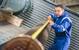 Engineering technician Craig Marr measures-up a heat exchanger at Ross Offshore's Peterseat Road facility.