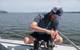 Ethan Edson of Ocean Diagnostics demonstrates some of his microplastic sensors. Credit: Ocean Diagnostics.
