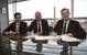 The event also saw Sanmar sign a contract for the supply of Rolls-Royce thrusters for a further twelve tug boats. Left to right: Erkut Aslanoglu, Rolls-Royce Sales Manager – Turkey, Ali Gurun, Sanmar Shipyard, Project Director and Neil Gilliver Rolls-Royce, President – Merchant.