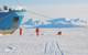 Field team collecting sea ice samples in pack ice in the Arctic Ocean. (Photo: C-CORE)