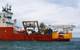The Fugro Saltire showing the winch deploying Fugro’s Q1400 trencher and at the stern the cable-lay spread system.