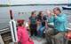 Graham explains to Islesboro, ME students how the Sea Rocket works. © Isleboro Central School