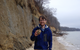 Neil Kelley, a Peter Buck postdoctoral fellow at the Smithsonian’s National Museum of Natural History, holds a fossil stingray spine found during a recent expedition to Calvert Cliffs, MD. (Photo by Nicholas Pyenson, Smithsonian Institution)
