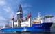 Four Liebherr BOS 4200-85s Litronic at the drill ship Platinum Explorer / Vantage Drilling. (Photo courtesy of Liebherr)