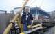 Martin Klein with a Klein  multibeam side scan sonar. “We were proud that side scan was able to finally replace the old wire drag technology.” (courtesy Martin Klein and the MIT Museum)
