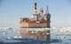 The Molikpaq, a mobile Arctic oil drilling caisson platform designed for operation in the Beaufort Sea (Photo: Gulf Canada Corp.)