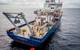 On November 4, 2020, the R/V Roger Revelle is pictured out at sea for a ten-day commissioning and calibration cruise following its midlife refit. Engineers and techs were tasked with testing, calibrating, and commissioning the updated instrumentation and systems.  Bruce Appelgate, Associate Director of Scripps Institution of Oceanography, was the PI and chief scientist aboard.
Copyright Andrew Jorgensen / 2025 Scripps Institution of Oceanography / UC San Diego