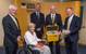 L-R: Richard Case, The Clerk to the Lieutenancy; Her Majesty’s Lord-Lieutenant of Somerset, Annie Maw; Mike Jackson, CEO of North Somerset Council; Neil Douglas and Max Nodder of Viper Subsea. (Photo: Viper Subsea)