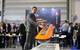 Richard Mills, Kongsberg Maritime, announcing the new Hugin Edge. Photo Elaine Maslin