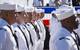 Sailors stand in formation, waiting to bring the ship to life, during the commissioning ceremony for the Virginia-class attack submarine USS Washington (SSN 787) at Naval Station Norfolk. (U.S. Navy photo by Patrick T. Bauer)