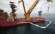 The 36in spool being installed using the Edda Freya.  Source:  Equinor.
