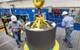 
SwRI’s new 30-inch pressure vessel takes roughly two minutes to close. Similar vessels can take 30 to 45 minutes. The vessel accommodates testing at pressures of up to 16,500 psig, simulating the deepest ocean regions. (Credit: SwRI)