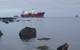 View on the vessel from the coast of the Galápagos (Photo courtesy of Mammoet Salvage)