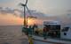 Workboat deploying the Falcon ROV to check the integrity of floating turbine moorings off the coast of Japan